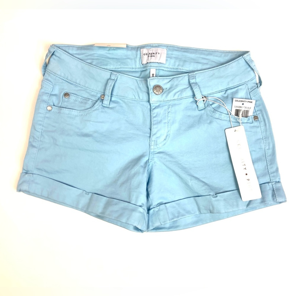 NWT Celebrity Pink Island Blue Cotton 3” Shorts Womens Size 1